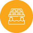 Icon of a bridge over water.